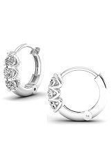 tiny silver round baby huggie earrings